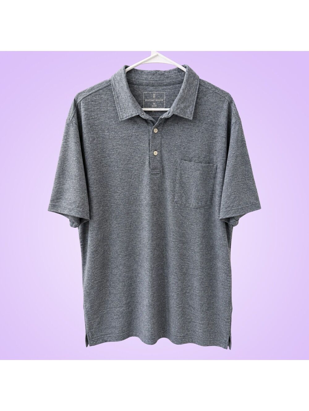 Mutual Weave Men's 2XL Gray Heather Cotton Blend Pocket Polo Shirt